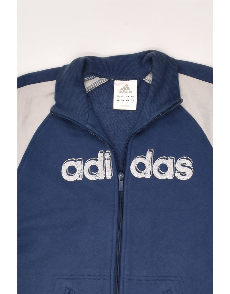 ADIDAS Mens Graphic Tracksuit Top Jacket XS Blue Colourblock Cotton | Vintage Adidas | Thrift | Second-Hand Adidas | Used Clothing | Messina Hembry 