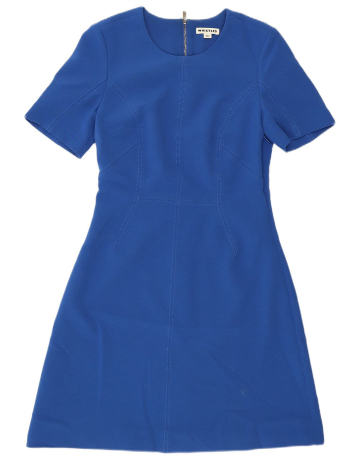 Whistle Womens A-Line Dress UK 10 Small  Blue Polyester