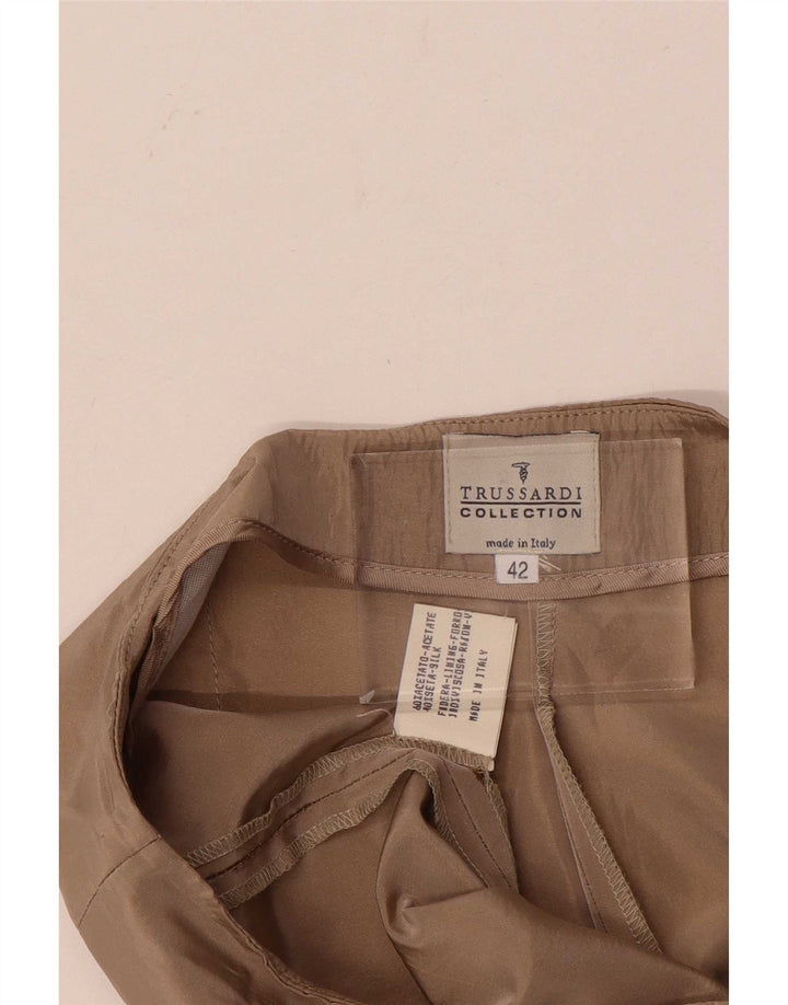 Trussardi Womens Straight Cropped Trousers IT 42 Medium W26 L24 Beige