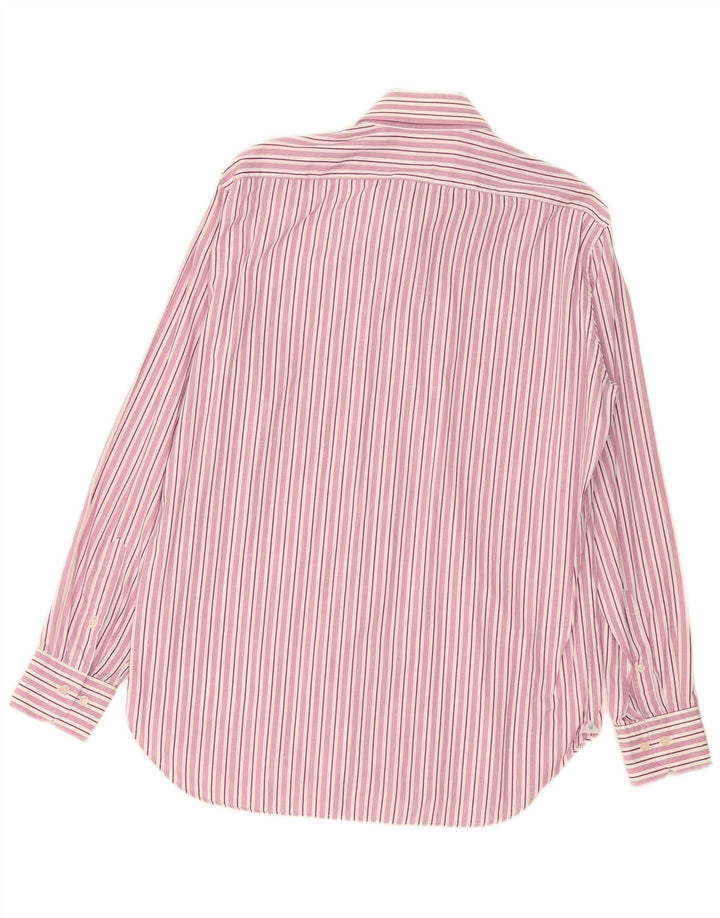 Rodrigo Mens Shirt Large Pink Pinstripe Cotton