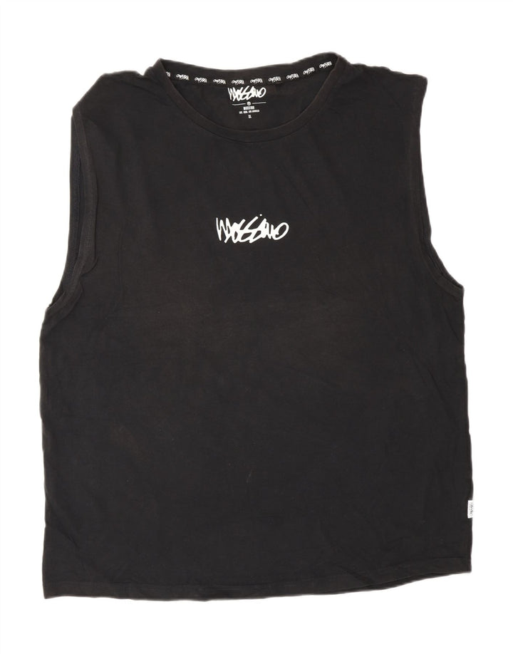 Mossimo Mens Graphic Vest Top XL Black Cotton