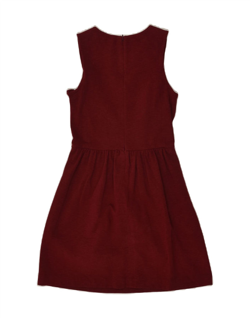 J. CREW Womens Sleeveless A-Line Dress UK 6 XS Burgundy Cotton | Vintage J. Crew | Thrift | Second-Hand J. Crew | Used Clothing | Messina Hembry 