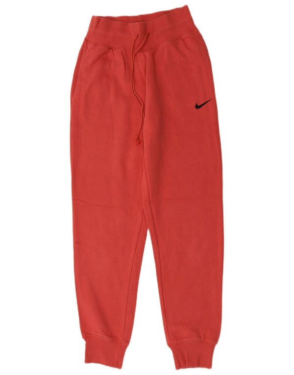 Nike Womens Tracksuit Trousers Joggers UK 8 Small Red Cotton