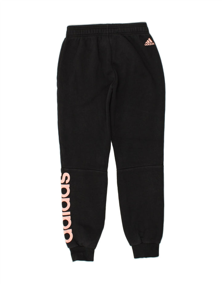 ADIDAS Womens Graphic Tracksuit Trousers Joggers UK 4/6 XS Black Cotton | Vintage Adidas | Thrift | Second-Hand Adidas | Used Clothing | Messina Hembry 