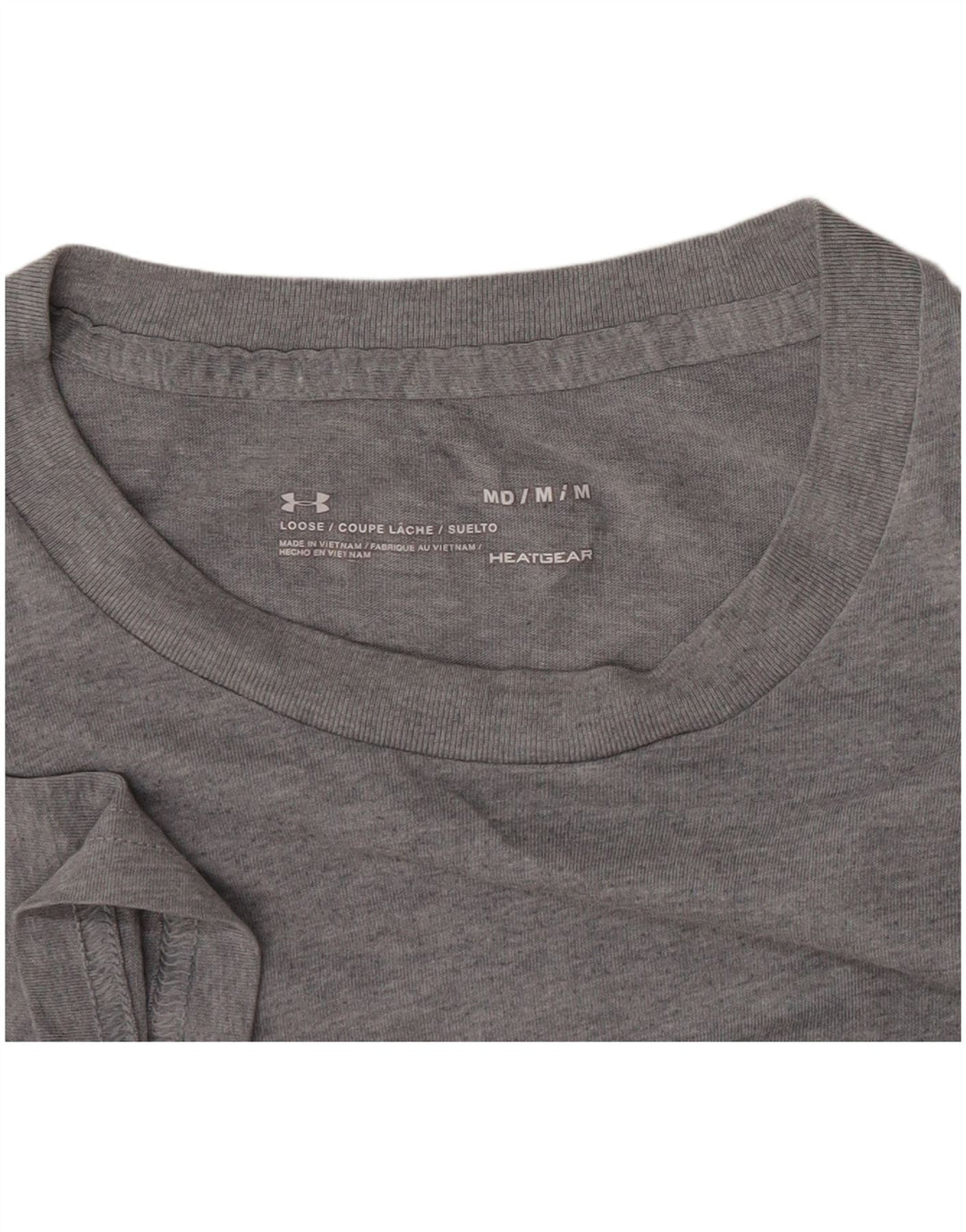 Under Armour Mens Heat Gear Graphic T-Shirt Top Medium Grey