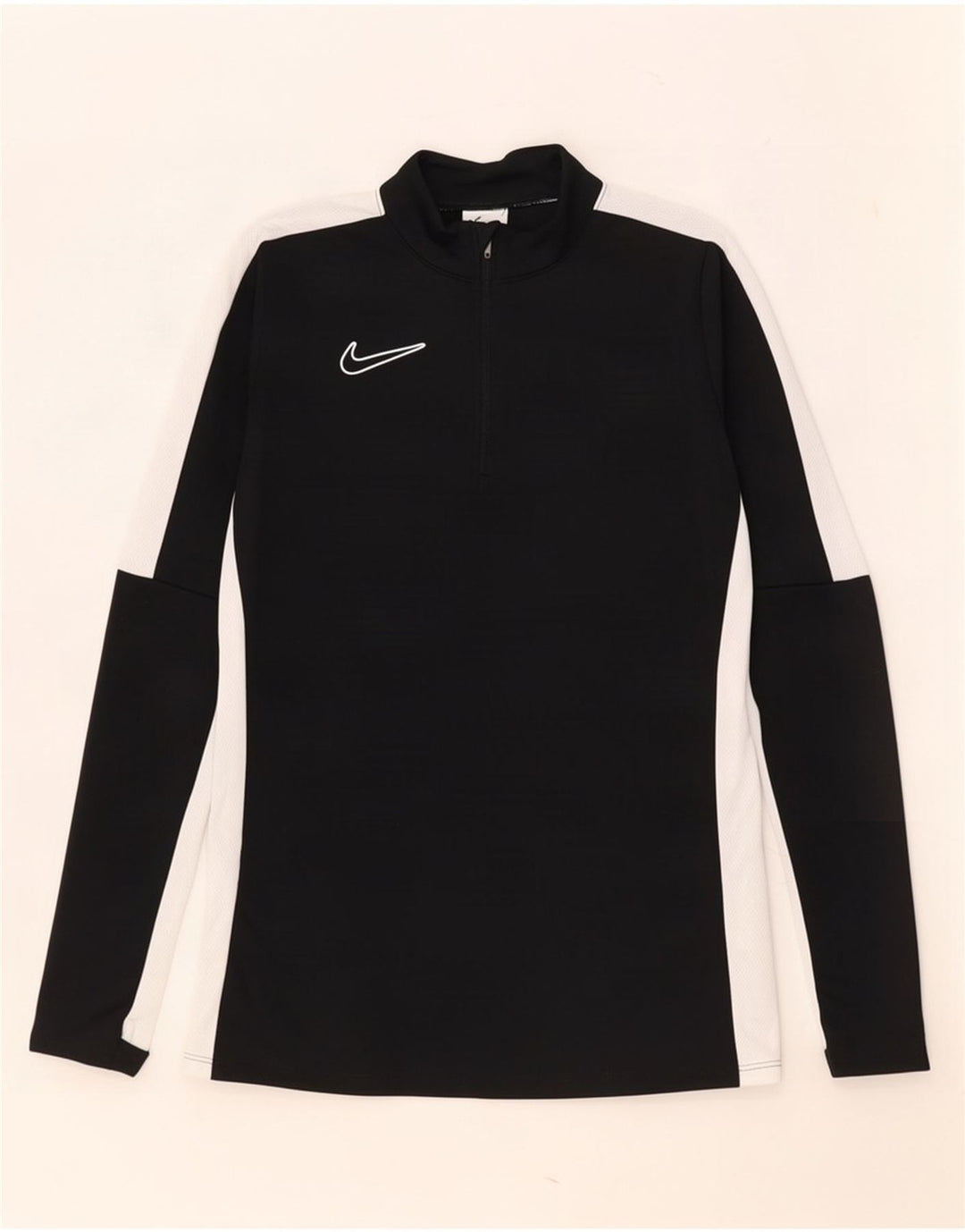 Nike Mens Dri Fit Zip Neck Pullover Tracksuit Top XS Black Colourblock