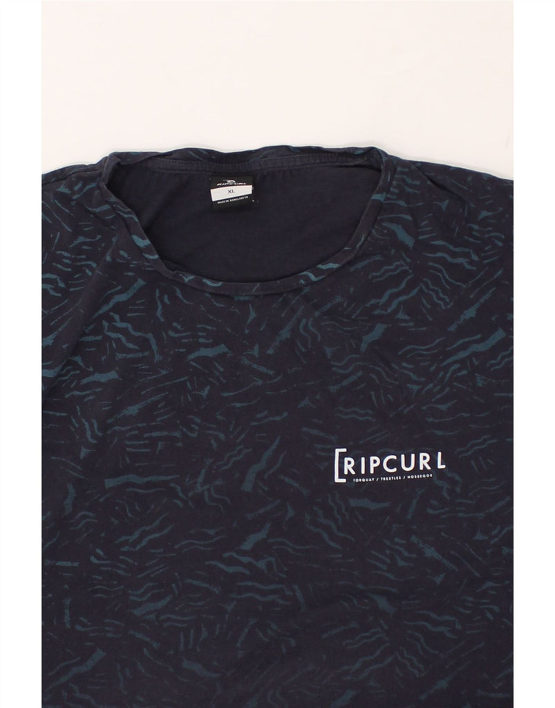 RIP CURL Mens Abstract Pattern T-Shirt Top XL Navy Blue Cotton | Vintage Rip Curl | Thrift | Second-Hand Rip Curl | Used Clothing | Messina Hembry 