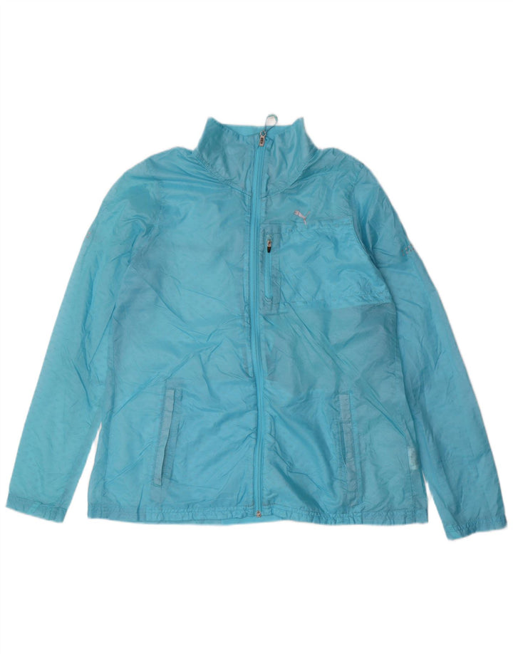 PUMA Womens Rain Jacket UK 12 Medium  Blue Nylon