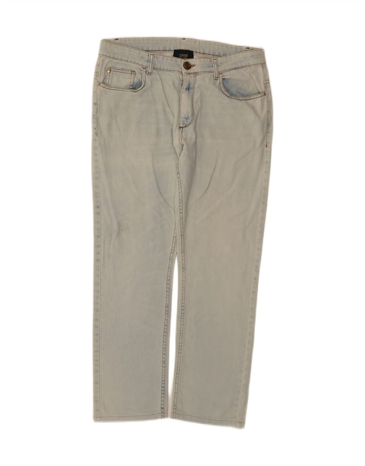 Cavalli Mens Straight Jeans Large W34 L29 Blue Cotton