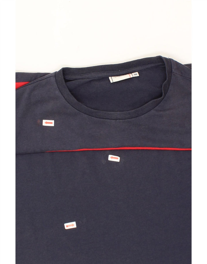 FILA Mens Graphic T-Shirt Top Medium Navy Blue Colourblock Polyester Vintage Fila and Second-Hand Fila from Messina Hembry 