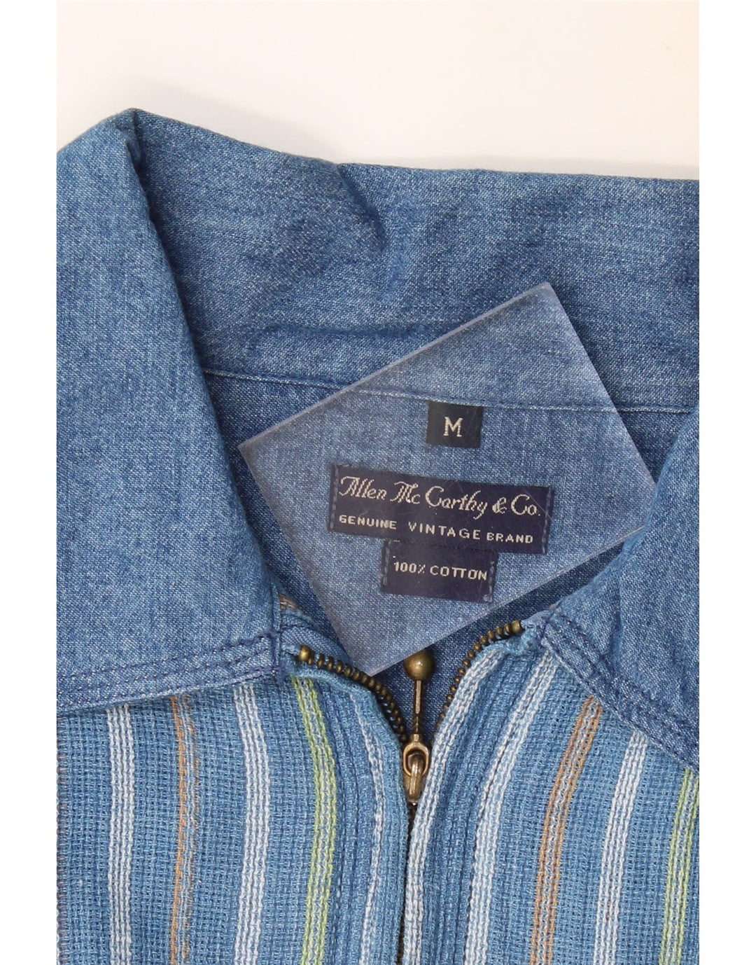 VINTAGE Mens Loose Fit Short Sleeve Pullover Shirt Medium Blue Striped