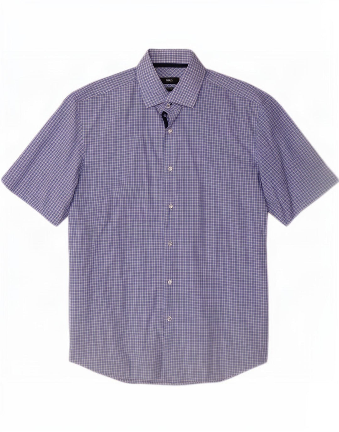 Hugo Boss Mens Short Sleeve Regular Fit Shirt Large Blue Check