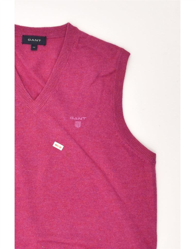 GANT Mens Vest Tank Top Medium Pink Lambswool | Vintage Gant | Thrift | Second-Hand Gant | Used Clothing | Messina Hembry 