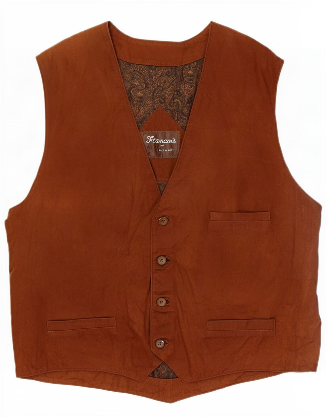 Vintage Mens Suede Waistcoat XL Brown