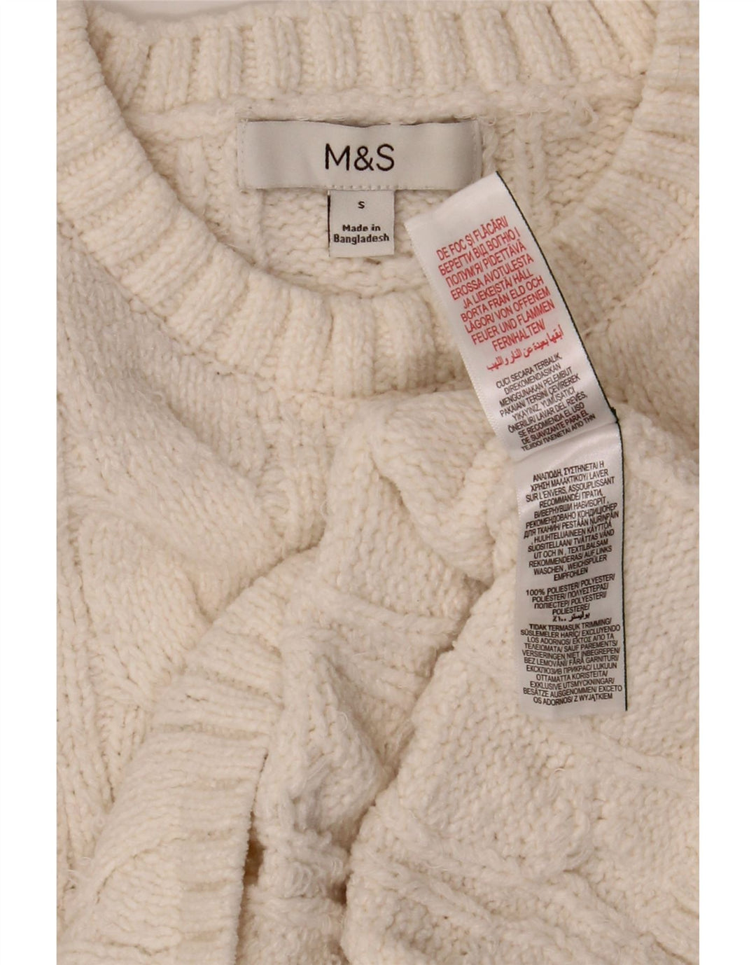 Marks & Spencer Womens Crop Boat Neck Jumper Sweater UK 10 Small White