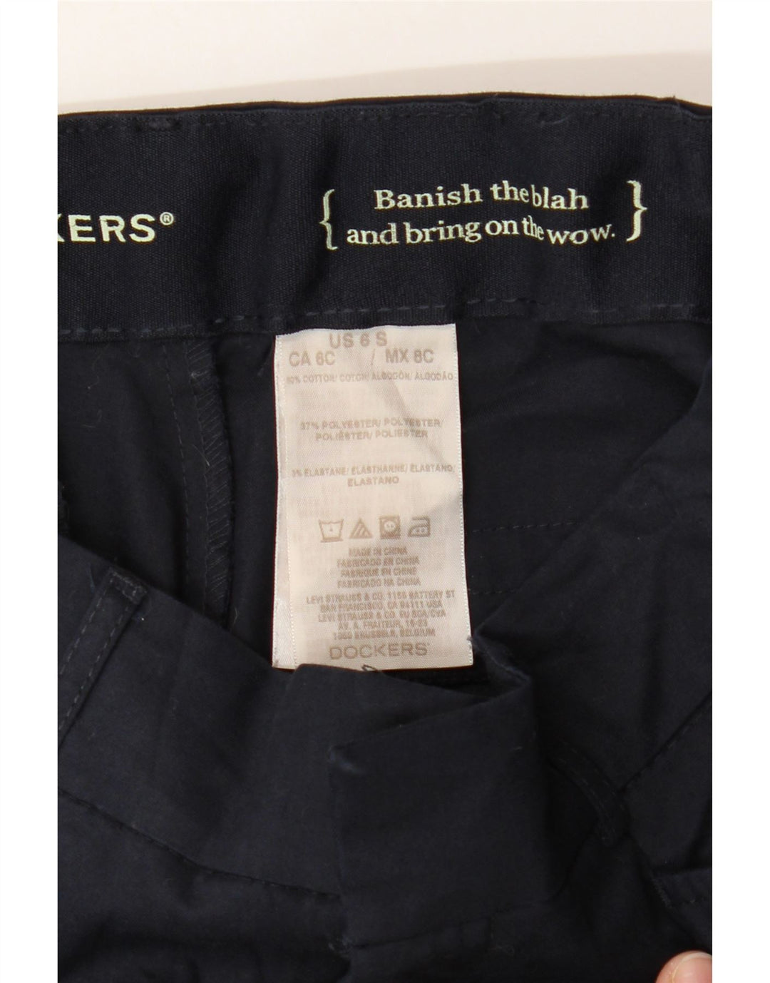 DOCKERS Womens Straight Casual Trousers US 6 Medium W30 L29 Navy Blue Vintage Dockers and Second-Hand Dockers from Messina Hembry 