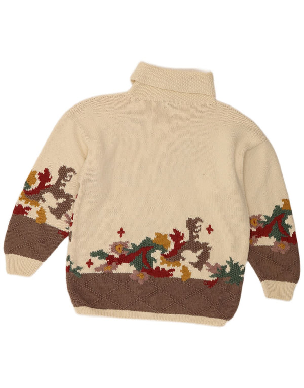 Genesis Womens Novelty Fit Roll Neck Jumper Sweater UK 16 Large Beige
