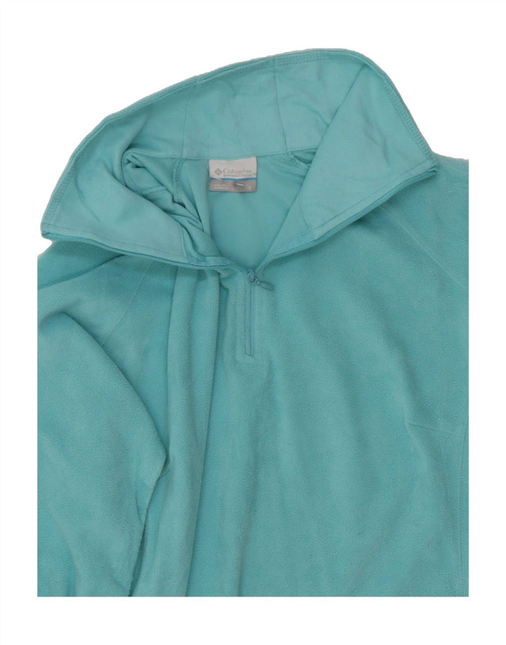 COLUMBIA Womens Zip Neck Fleece Jumper UK 16 Large Turquoise Polyester Vintage Columbia and Second-Hand Columbia from Messina Hembry 