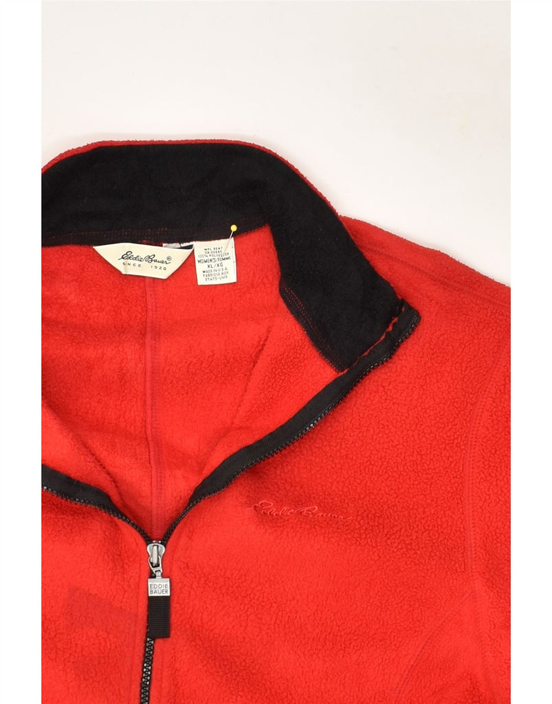 EDDIE BAUER Womens Fleece Jacket UK 18 XL Red Polyester | Vintage Eddie Bauer | Thrift | Second-Hand Eddie Bauer | Used Clothing | Messina Hembry 