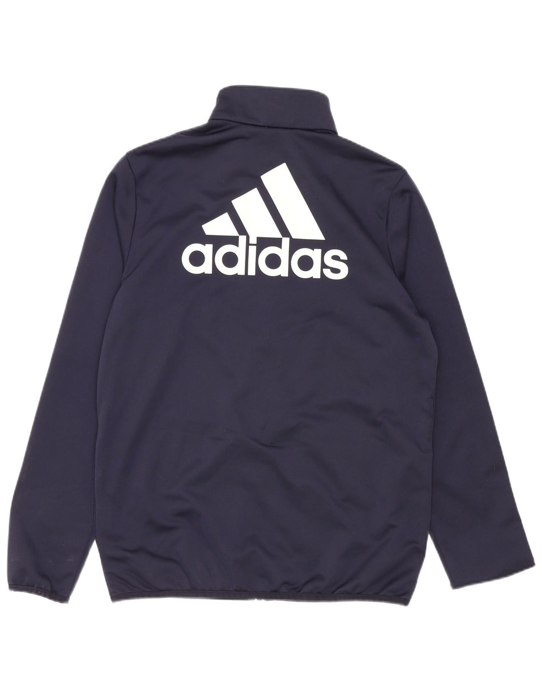 Adidas Boys Graphic Tracksuit Top Jacket 13-14 Years Navy Blue Polyester