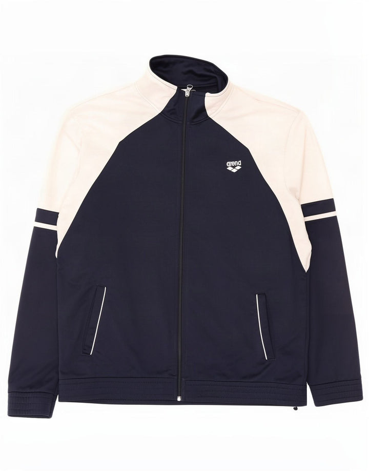 Arena Mens Tracksuit Top Jacket Medium Navy Blue Colourblock
