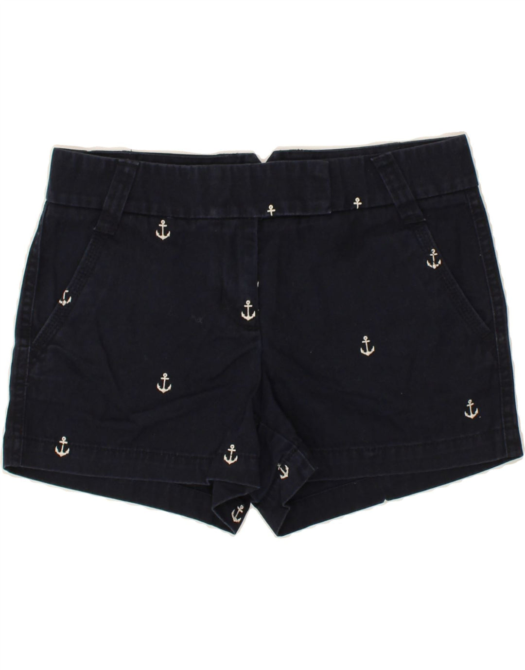 J. CREW Womens Graphic Chino Shorts US 6 Medium W30  Navy Blue Cotton Vintage J. Crew and Second-Hand J. Crew from Messina Hembry 