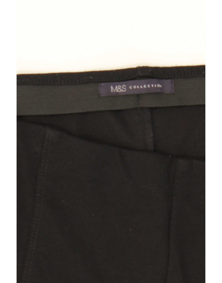 Marks & Spencer Womens Straight Cropped Trousers W33 L26 Black