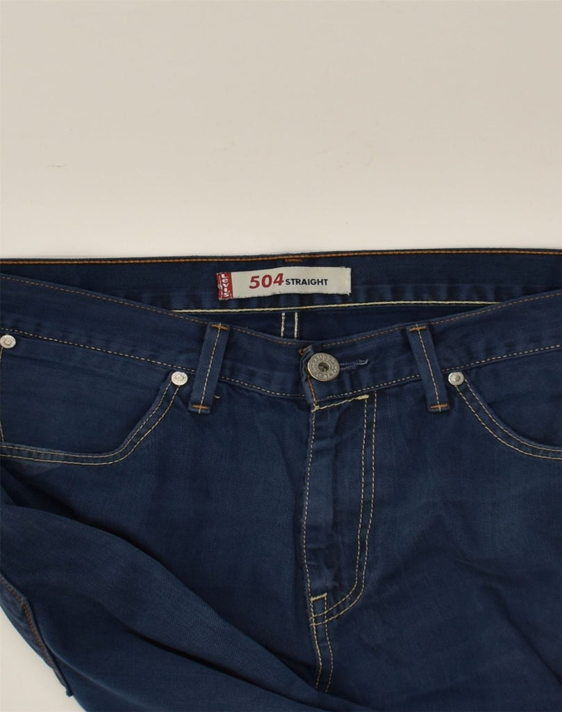 LEVI'S Mens 504 Straight Jeans W34 L27 Navy Blue | Vintage Levi's | Thrift | Second-Hand Levi's | Used Clothing | Messina Hembry 