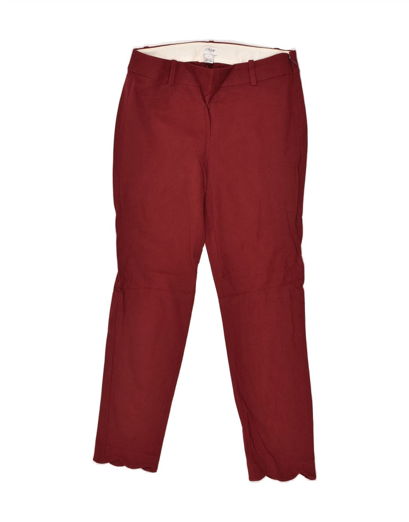 J. CREW Womens Slim Casual Trousers US 2 XS W28 L25  Burgundy Cotton | Vintage J. Crew | Thrift | Second-Hand J. Crew | Used Clothing | Messina Hembry 