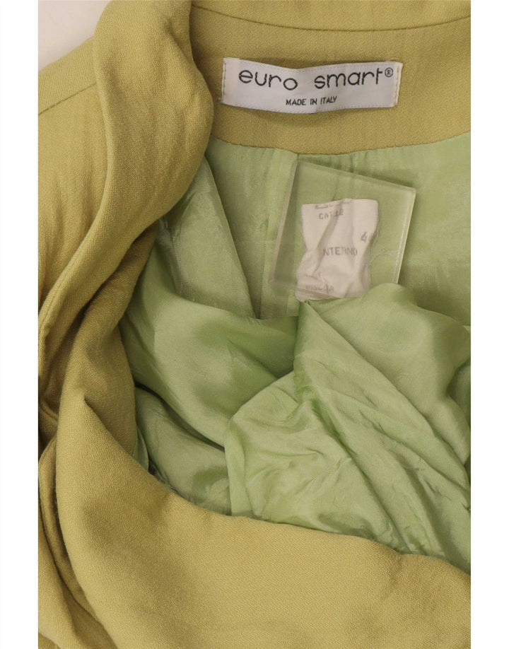 Vintage Womens 4 Button Blazer Jacket IT 44 Medium Khaki Viscose