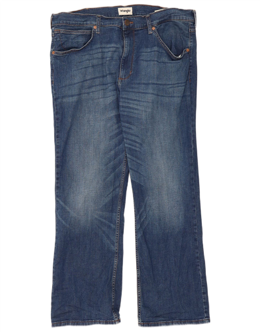 WRANGLER Mens Bootcut Jeans W38 L30 Blue Cotton