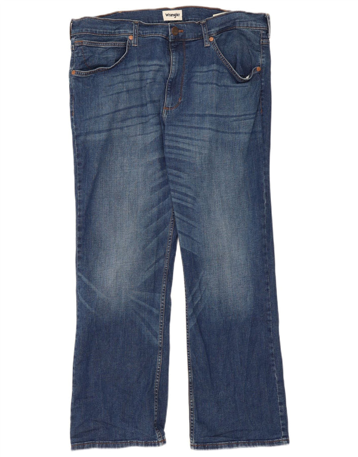 WRANGLER Mens Bootcut Jeans W38 L30 Blue Cotton