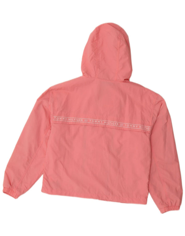 Tommy Hilfiger Girls Graphic Hooded Rain Jacket 13-14 Years Pink Polyamide