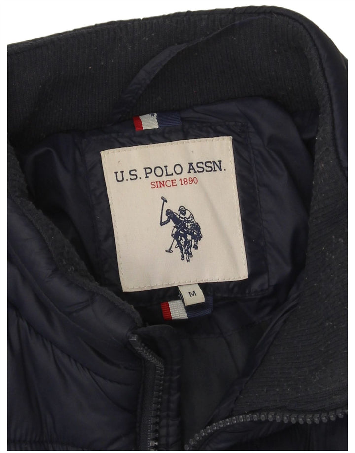 U.S. Polo Assn. Mens Padded Jacket UK 38 Medium Navy Blue Nylon