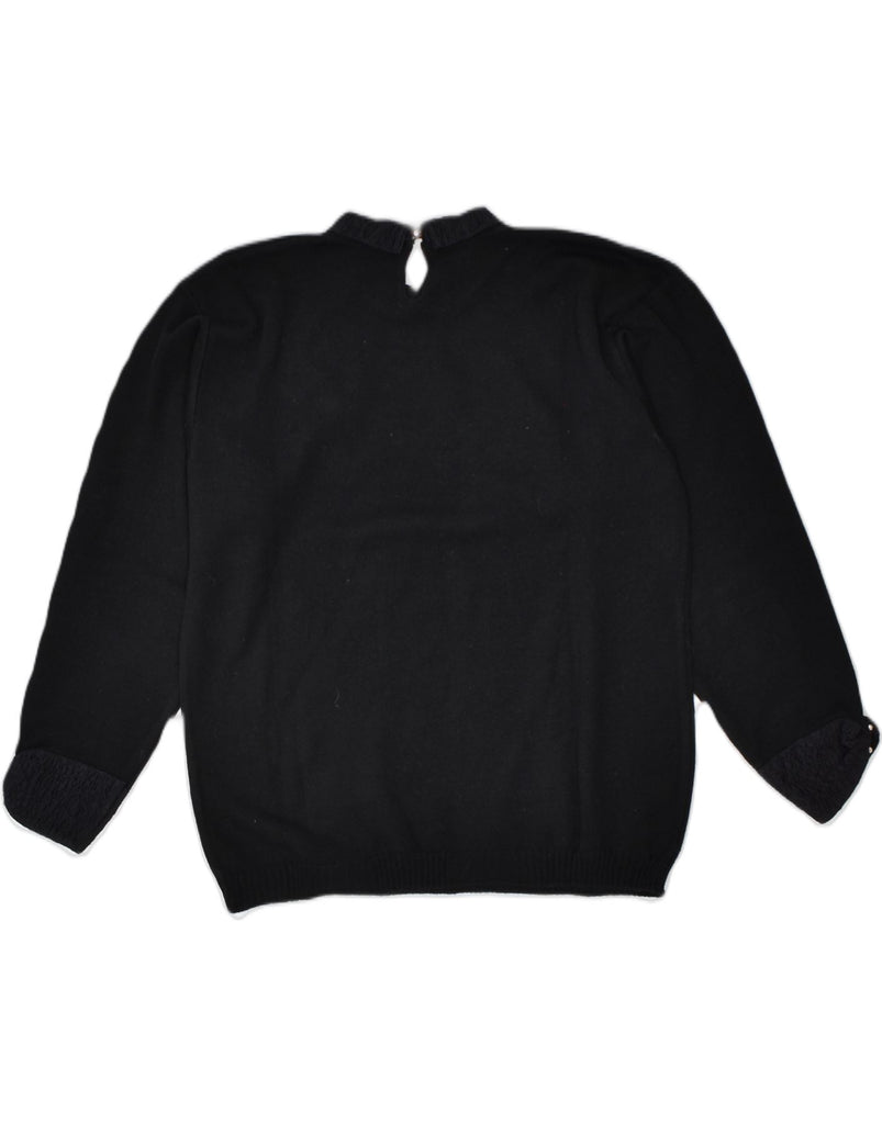 VINTAGE Womens Crew Neck Jumper Sweater UK 16 Large Black | Vintage | Thrift | Second-Hand | Used Clothing | Messina Hembry 