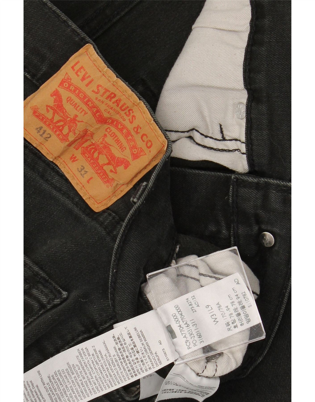 LEVI'S Mens 412 Denim Shorts W31 Medium Black Cotton