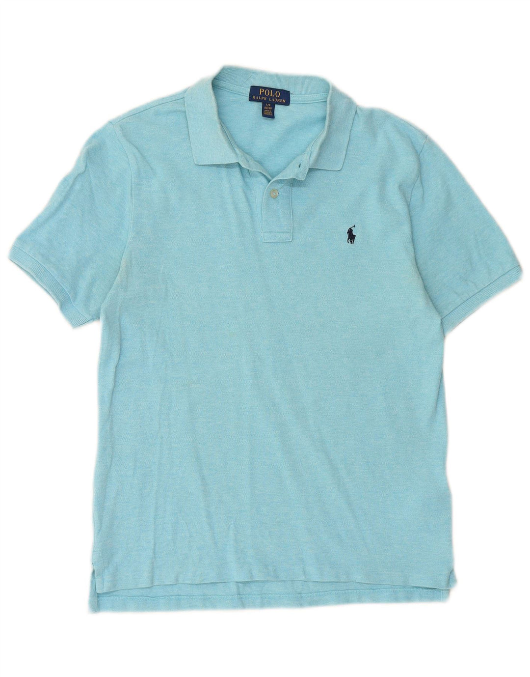 POLO RALPH LAUREN Boys Polo Shirt 14-15 Years Large Blue Cotton
