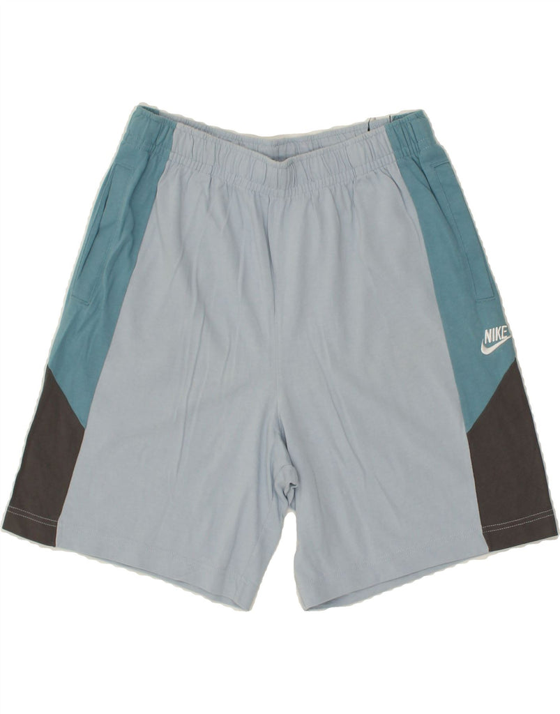 NIKE Mens Sport Shorts Medium Blue Colourblock Cotton Vintage Nike and Second-Hand Nike from Messina Hembry 