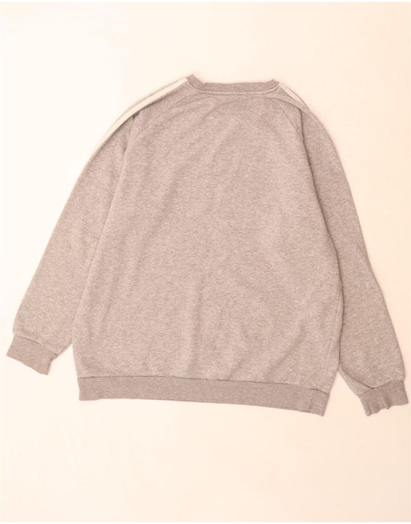 Adidas Womens Oversized Sweatshirt Jumper UK 12/14 Medium Grey Cotton