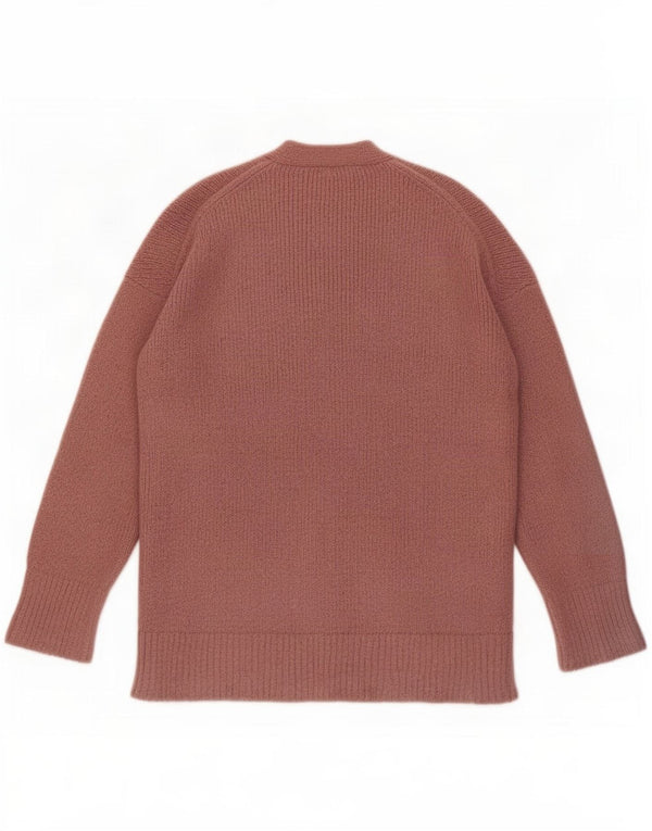 Cos Womens Oversized Cardigan Sweater UK 10 Small Pink Wool