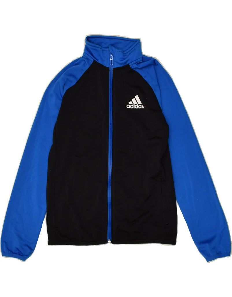 ADIDAS Boys Tracksuit Top Jacket 9-10 Years Black Colourblock Polyester | Vintage Adidas | Thrift | Second-Hand Adidas | Used Clothing | Messina Hembry 