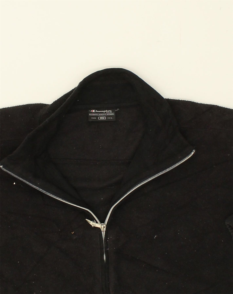 CHAMPION Mens Fleece Jacket UK 42 XL Black Polyester | Vintage Champion | Thrift | Second-Hand Champion | Used Clothing | Messina Hembry 