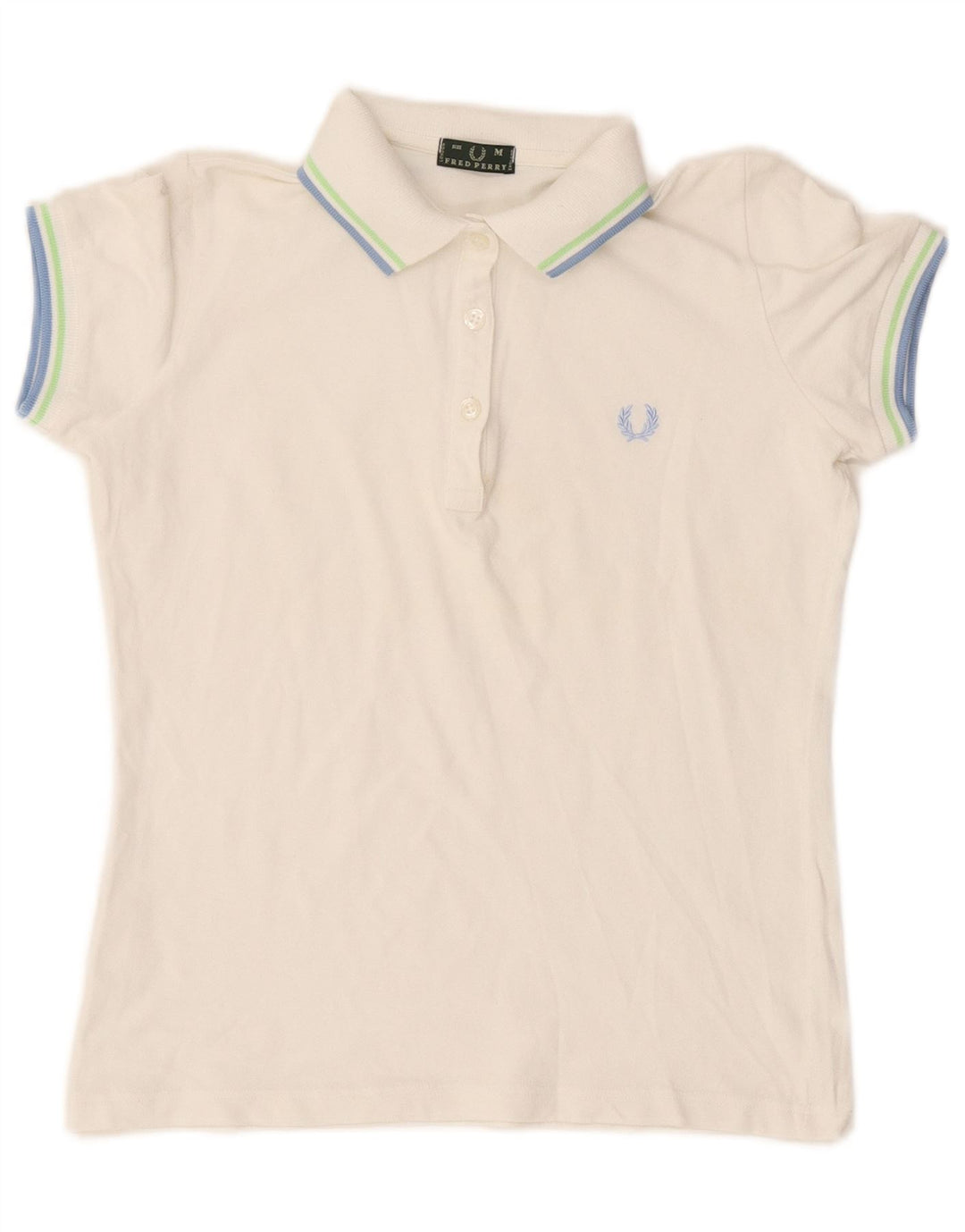 Fred Perry Womens Polo Shirt UK 12 Medium White