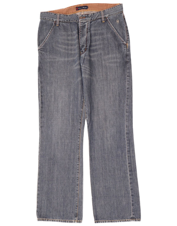 Conte of Florence Mens Straight Jeans IT 52 XL W36 L34 Blue Cotton
