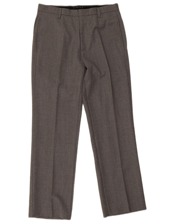Sisley Mens Straight Suit Trousers IT 46 Small W28 L29 Grey Acetate