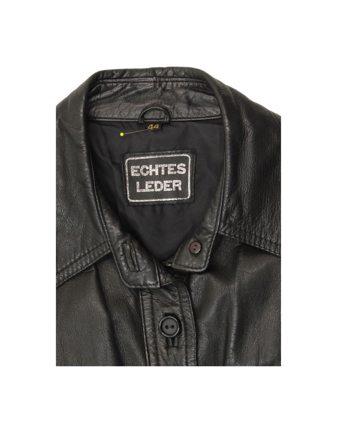 VINTAGE Womens Leather Jacket IT 44 Medium Black Leather
