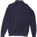 Timberland Mens Regular Fit Zip Neck Jumper Sweater Large Navy Blue Cotton