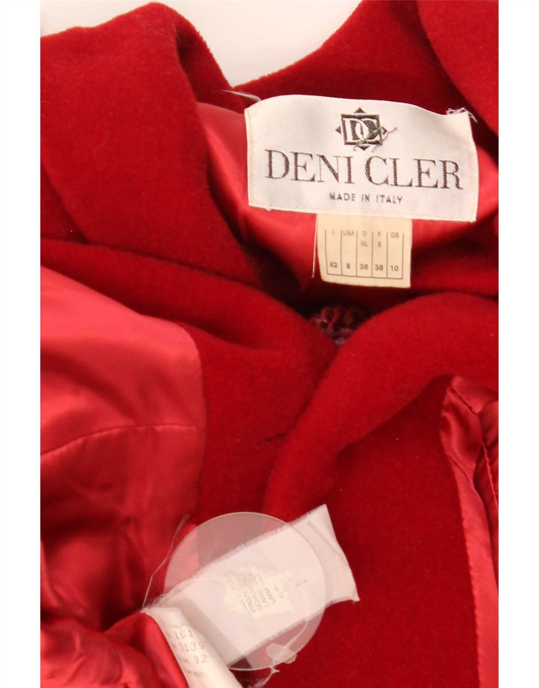 Deni-Cler Womens Oversized Overcoat UK 10 Small Red Wool