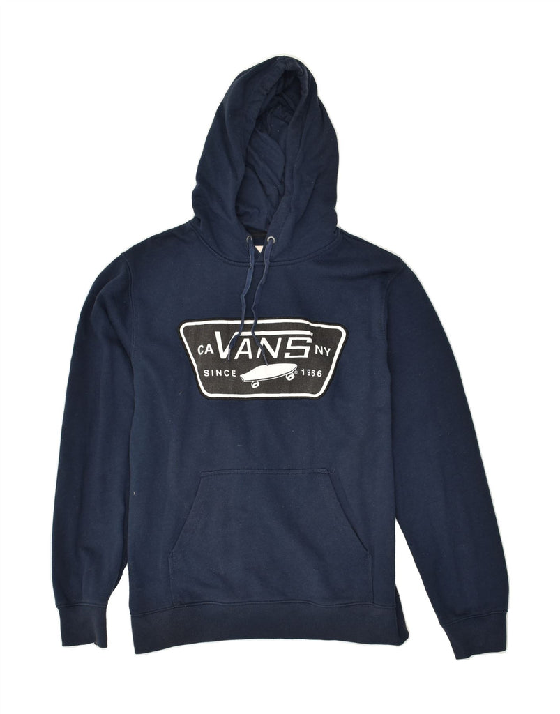 VANS Mens Graphic Hoodie Jumper Small Navy Blue Cotton | Vintage Vans | Thrift | Second-Hand Vans | Used Clothing | Messina Hembry 