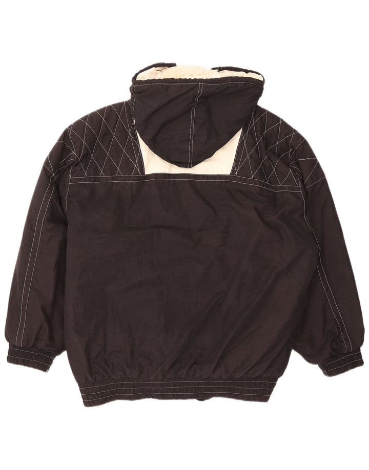 RODEO Womens Oversized Hooded Windbreaker Jacket EU 42 Large Black